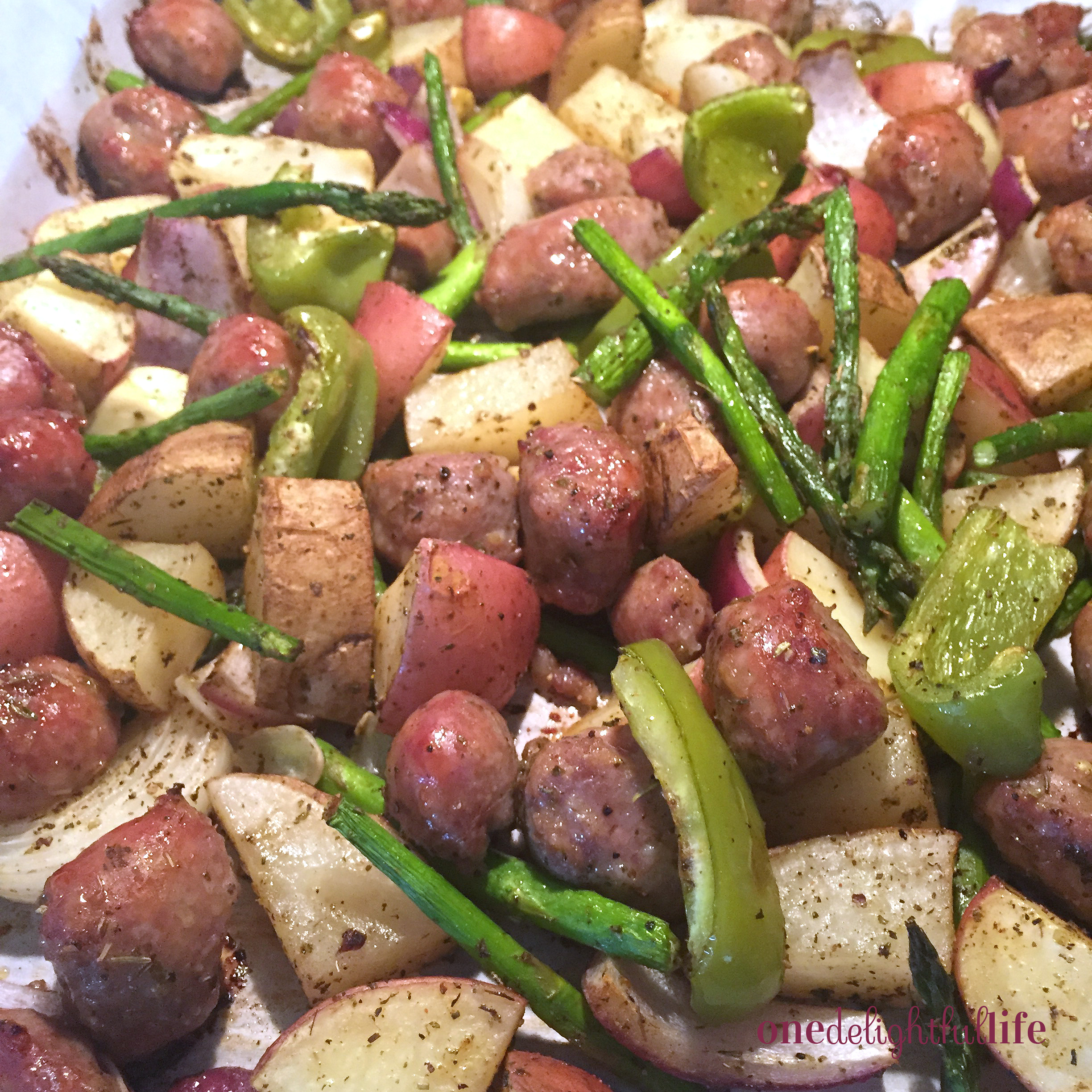 Sheet Pan Italian Sausage and Roasted Vegetables onedelightfullife